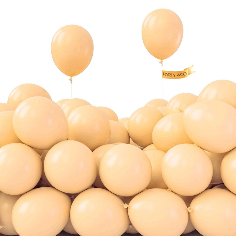 PartyWoo Nude Balloons 50pcs 5 Inch Apricot Boho Fall Neutral Latex Helium Balloons for Graduation Wedding Anniversary Birthday Boy Baby Shower Woodland Boho Theme Party Decorations Brown-F05