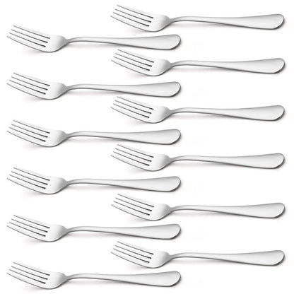 Briout Silverware, Dinner Fork 8 Inches, Forks Set of 12 Premium Food Grade Stainless Steel Forks for Home Kitchen Party Restaurant, Mirror Polished Dishwasher Safe