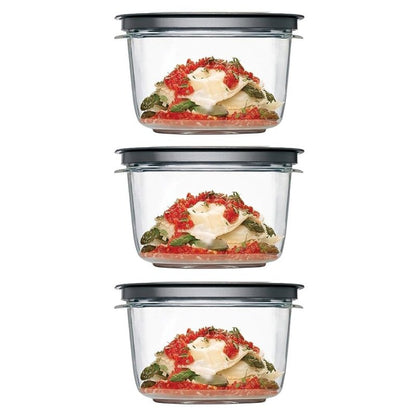 Utensilux Rubber Maid Premier, 7 Cup Premier Flex & Seal Food Storage Set, 3 Tritan Containers, 3 Grey Flex and Seal Lids, 6 Piece Bundle Set Bundle