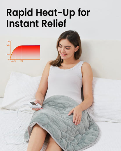 immtree Weighted Heating Pad for Deeper Pain Relief, 7lbs XXXL Size(29x24) with Fast Heat Technology, Heated Blankets for Adults, Relief for Back and Shoulder and Knee