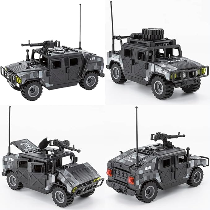 Military Vehicles Building Blocks Sets Compatible with Lego Military Off-Road Vehicle Set Army Model Kit STEM Toys for Boys Kids and Teens Ages 8-14(Black)