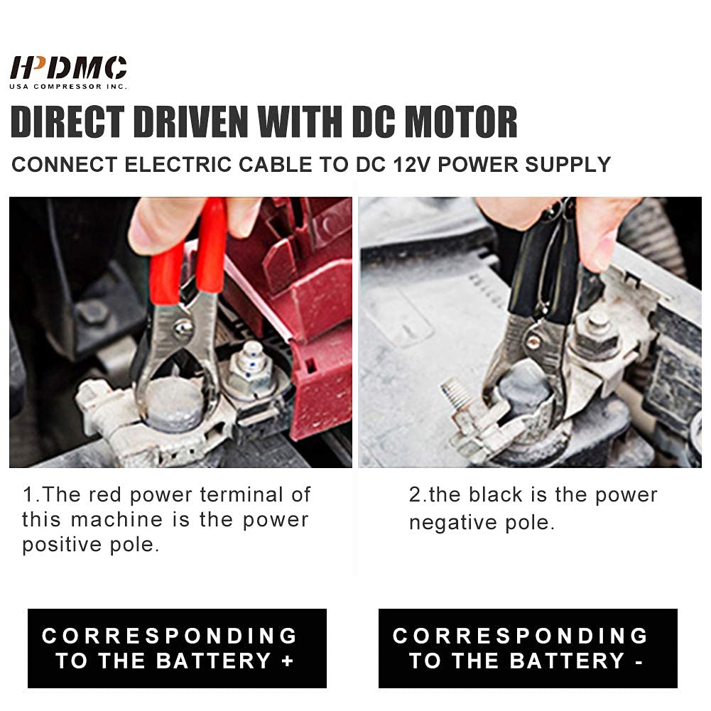 HPDMC Oil-free Dive 12V 550W Air Compressor System Vacuum Pump with 1x50 FT Hose & 1xRegulator / Respirator for Snorkeling Diving