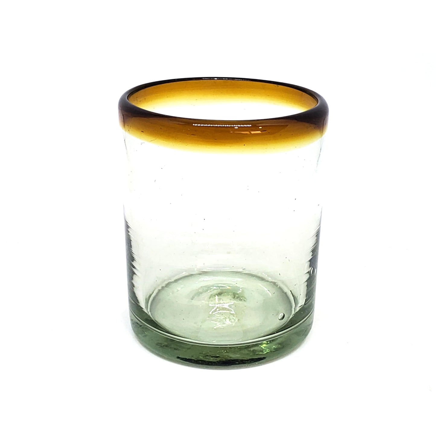 MexHandcraft Amber Rim 10 oz Tumblers (set of 6), Recycled Glass, Lead-free, Toxin-Free (Tumbler)