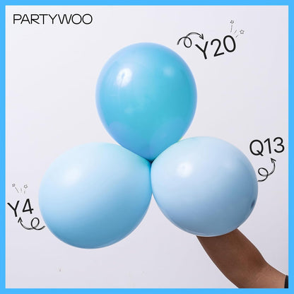 PartyWoo Baby Blue Balloon Arch Kit - 127pcs in Various Sizes for Graduation & Baby Showers