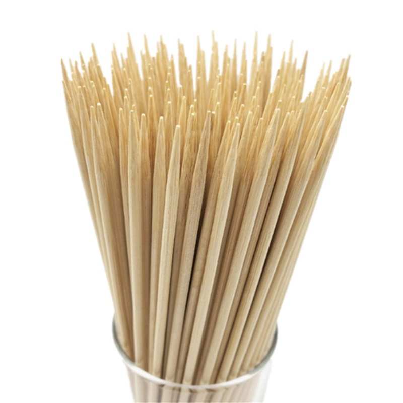 6" Natural Bamboo Skewers for BBQ，Appetiser，Fruit，Cocktail，Kabob，Chocolate Fountain，Grilling，Barbecue，Kitchen，Crafting and Party. Φ=4mm, More Size Choices 8"/10"/12"/14"/16"/17.5"/30"/36"(1000 PCS)