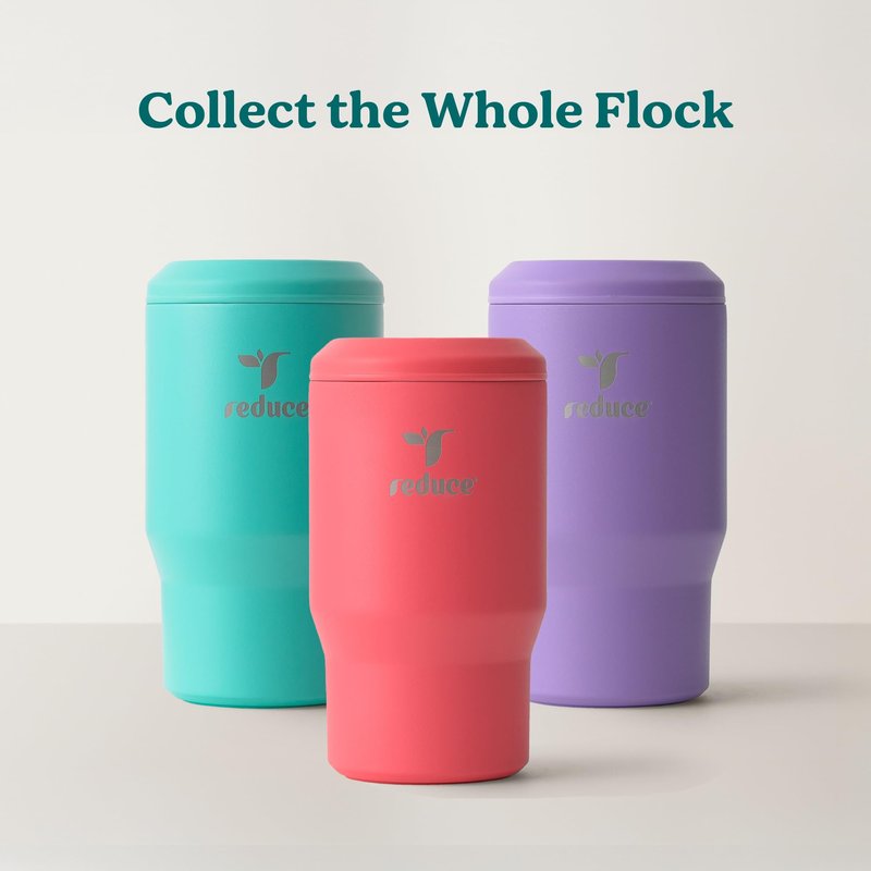 Reduce 4-in-1 Drink Cooler - Versatile Can & Bottle Holder with Vacuum Insulation - Keeps Drinks Cold Up to 4 Hours - Includes Bottle Opener - Fits Cupholders & Dishwasher Safe - 14oz - Daiquiri