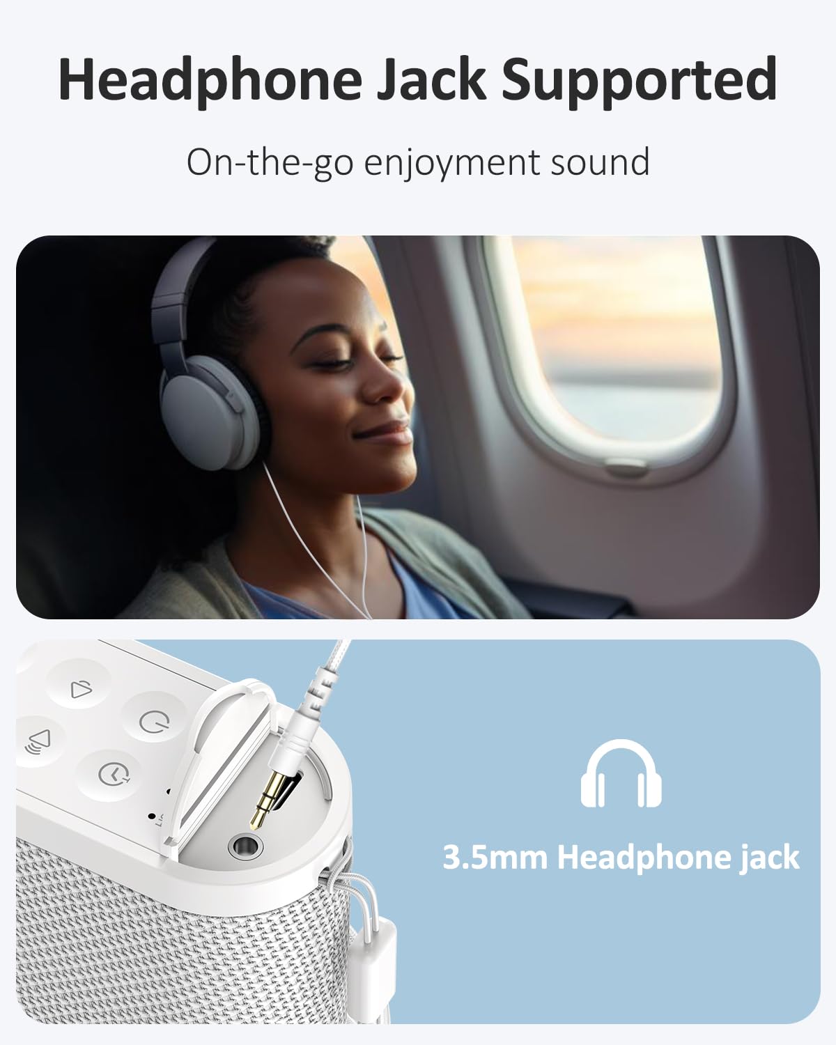 Portable Travel Sound Machine for Adults, Baby Sleeping : Super Long-Lasting & Rechargeable Battery, Headphone Jack, 21 Sounds - White Noise Machine for Office Privacy & Noise Canceling, Home, Gift