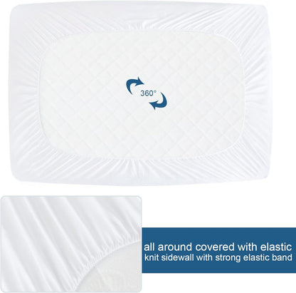 Skiennix King Size Mattress Protector - 100% Waterproof & Noiseless - Ultra Soft Terry Fabric, Fits Up to 18''