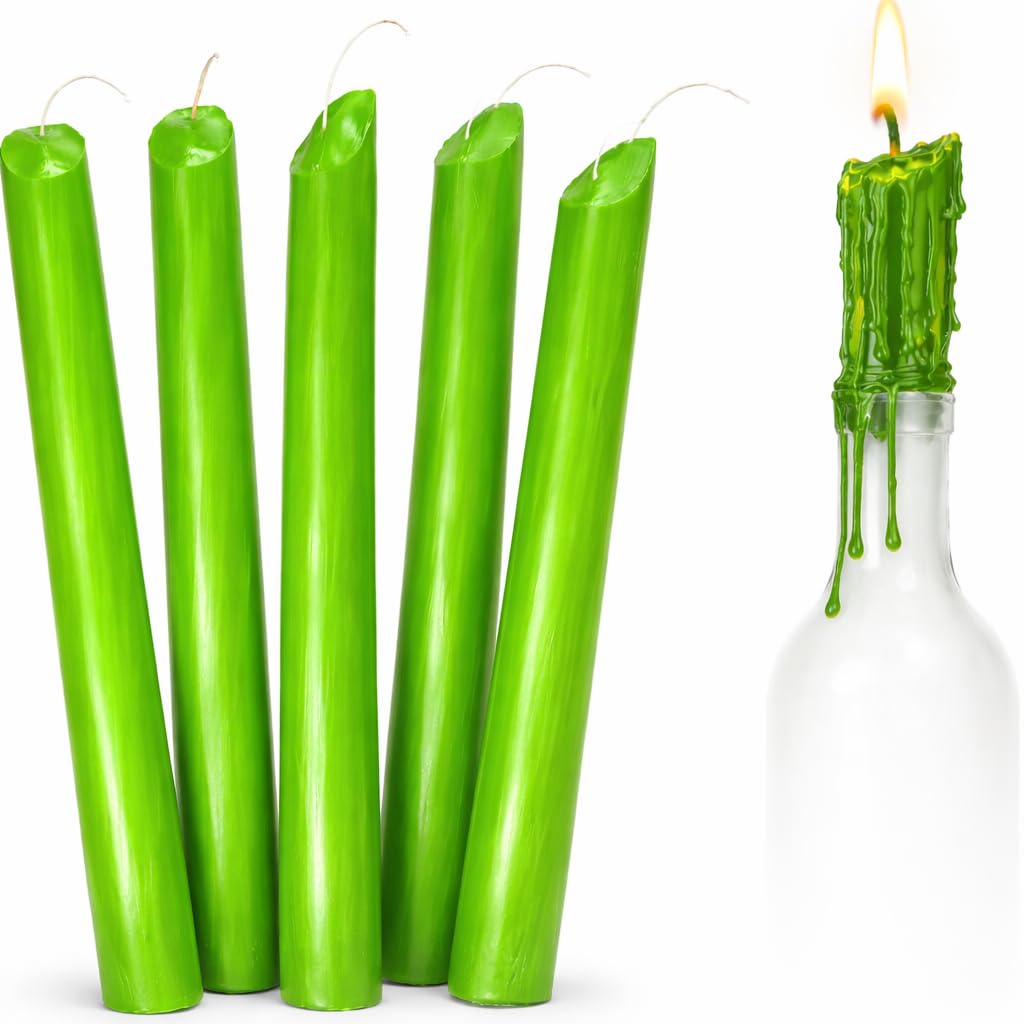 Funny Guy Mugs Solid Color Dripping Candle - Drip Candle Pack of 6 (Green)