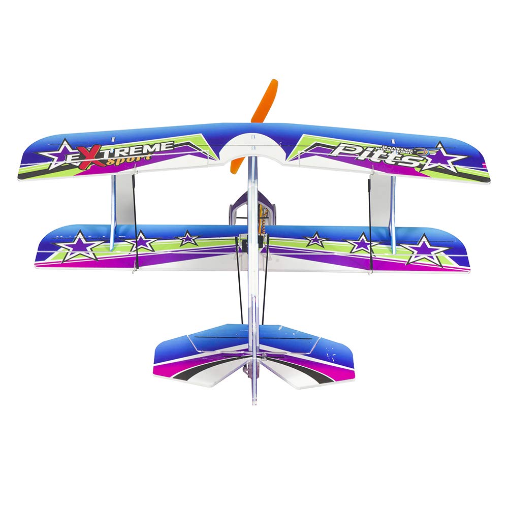 Viloga Mini RC Plane Kit PP Foam Airplane, 450mm Wingspan Pitts 3D Aerobatic Biplane Model Kit to Build for Adults, DIY Sport Airplane for Indoor & Park Flyer (KIT+Motor+Servo+DSM2/X Compatible RX)