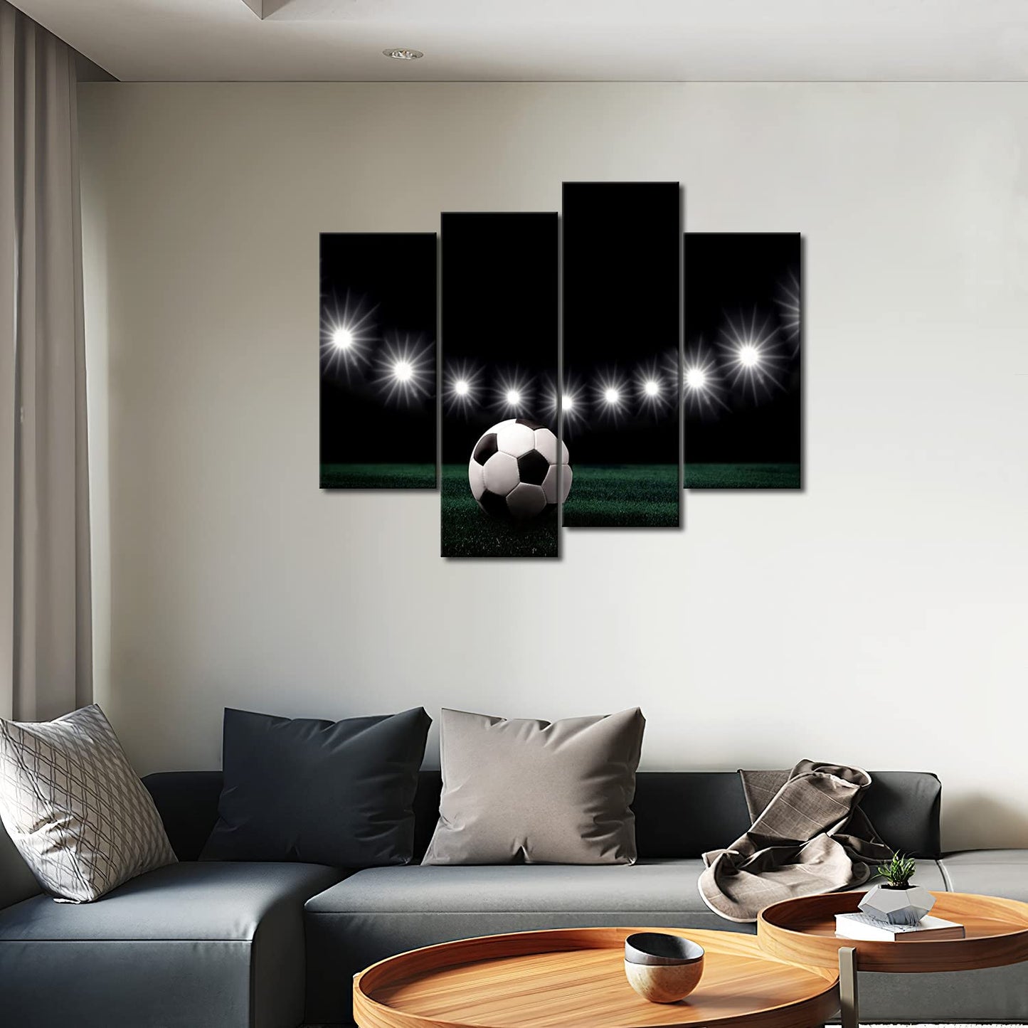 First Wall Art - Eleven White Lights and A Soccer Wall Art Painting Pictures Print On Canvas Art The Picture for Home Modern Decoration