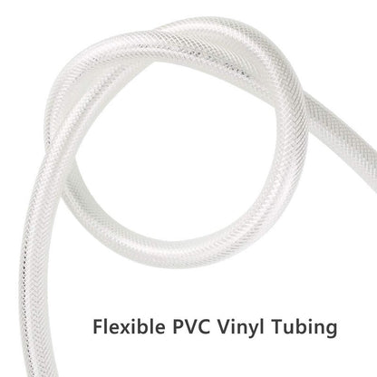 3/8" ID x 10 Ft High Pressure Braided Clear PVC Vinyl Tubing Flexible Vinyl Tube, Heavy Duty Reinforced Hose Tubing, BPA Free and Non Toxic