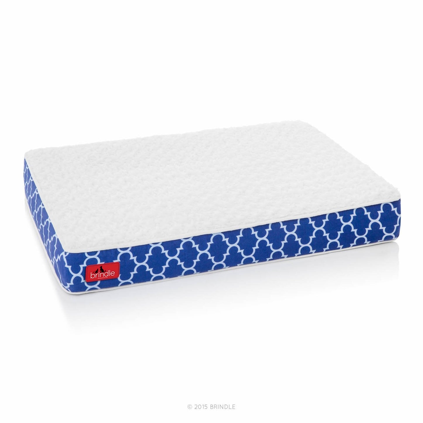 Brindle Waterproof Designer Memory Foam Pet Bed-Removable Machine Washable Cover-4 Inch Orthopedic Pet Bed-Joint Relief, Navy Trellis, Small