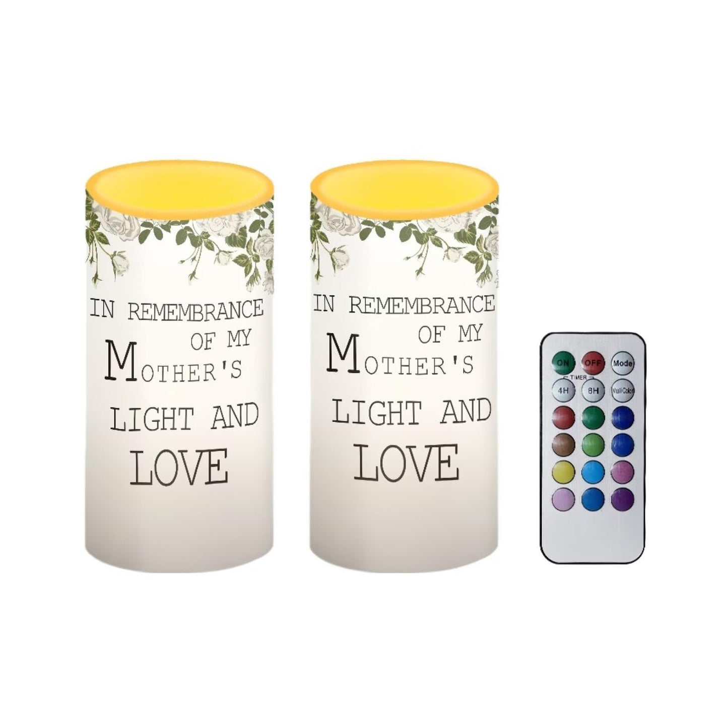 Luarisgur Mother Love Flameless Candles Mothers Day Candles Battery Operated Candles with Remote Control Color Changing LED Pillar Candles for Dining Room Bedroom Home