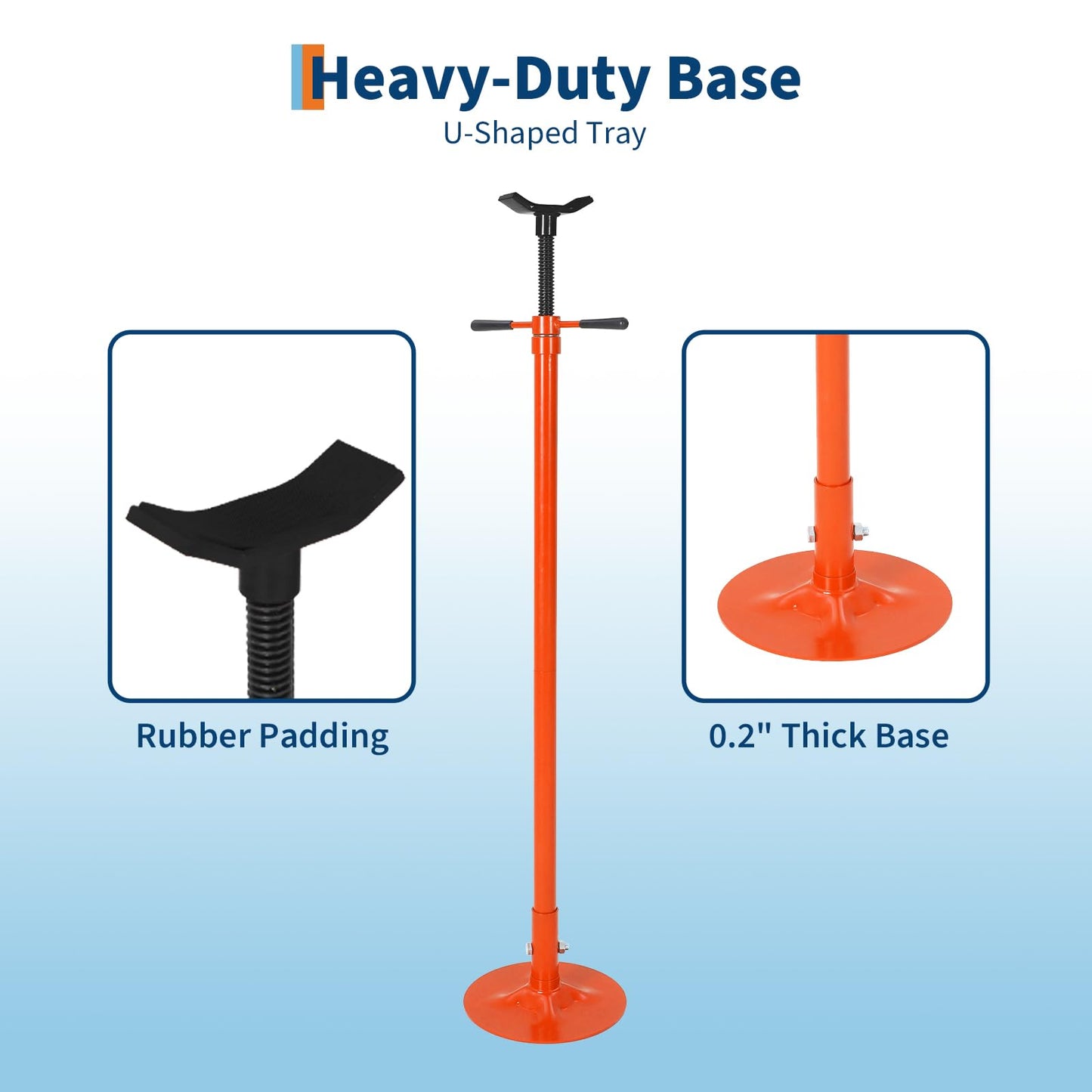 EliteEdge 2 Pack Underhoist Support Stand, 1653 LBS Screw Jack Stand with Adjustable 52"-76" Height, 3/4 Ton Under Hoist Support Stand for Vehicle Lifting & Support