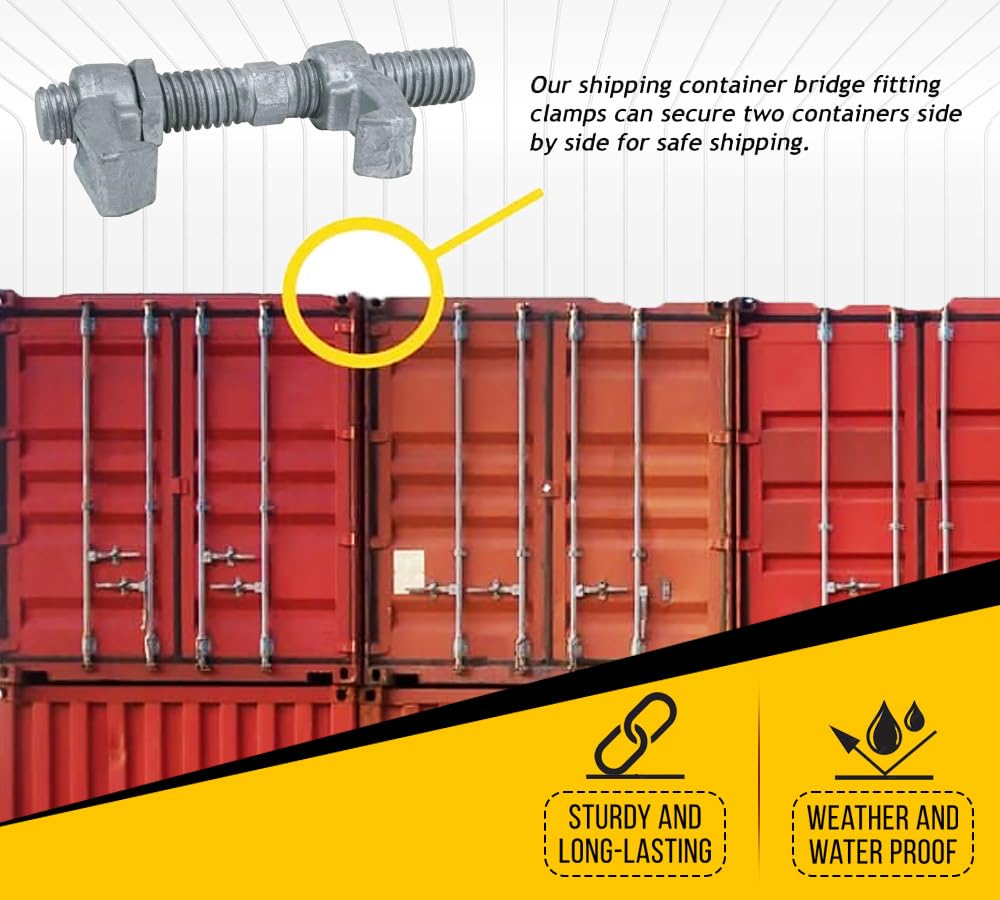 Mytee Products (8 Pack) SEA Rail Shipping Container Bridge Fittings Clamp- 260 mm Clamp, Brand New