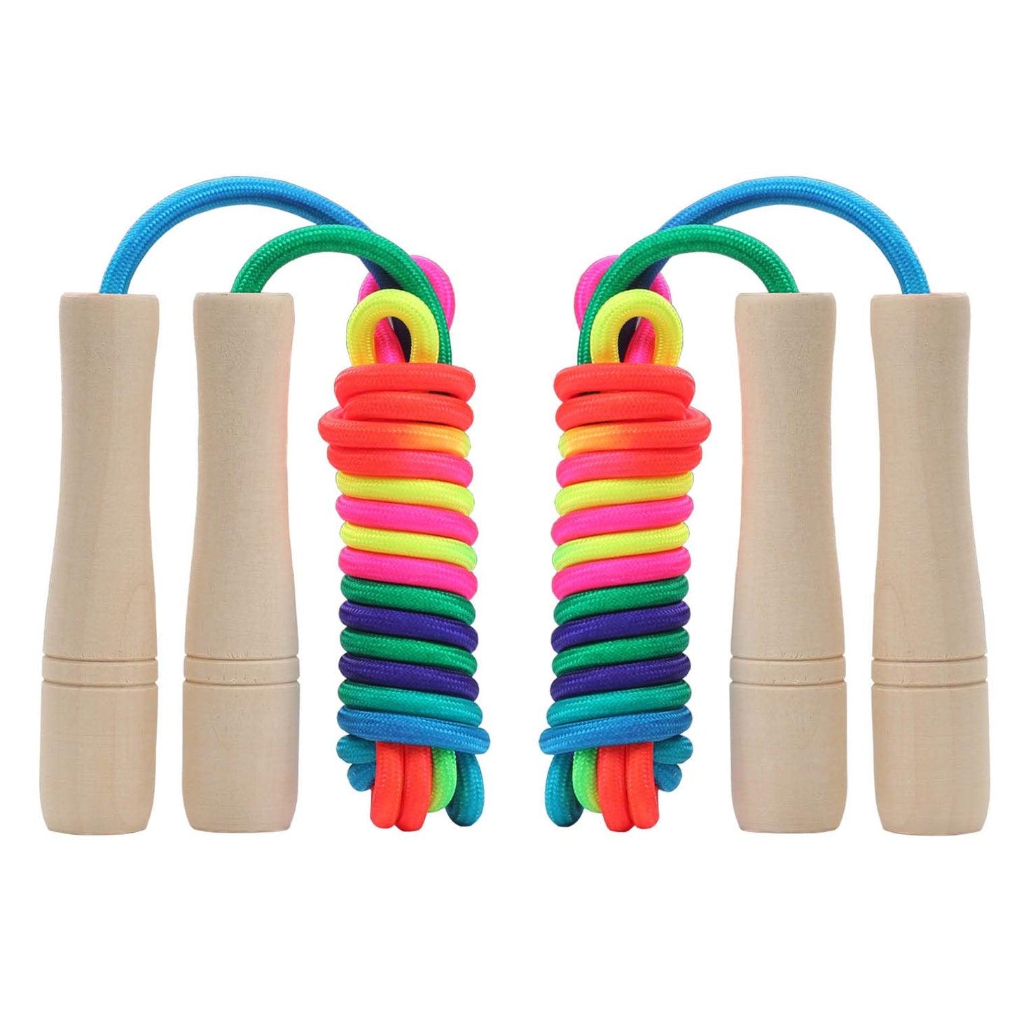Jump Rope for Kids, Adjustable Toddler Jump Rope with Wooden Handle and Cotton Rope, Cute Skipping Rope for Boys and Girls Fitness Workout Exercise 8.5 Ft(Pink)