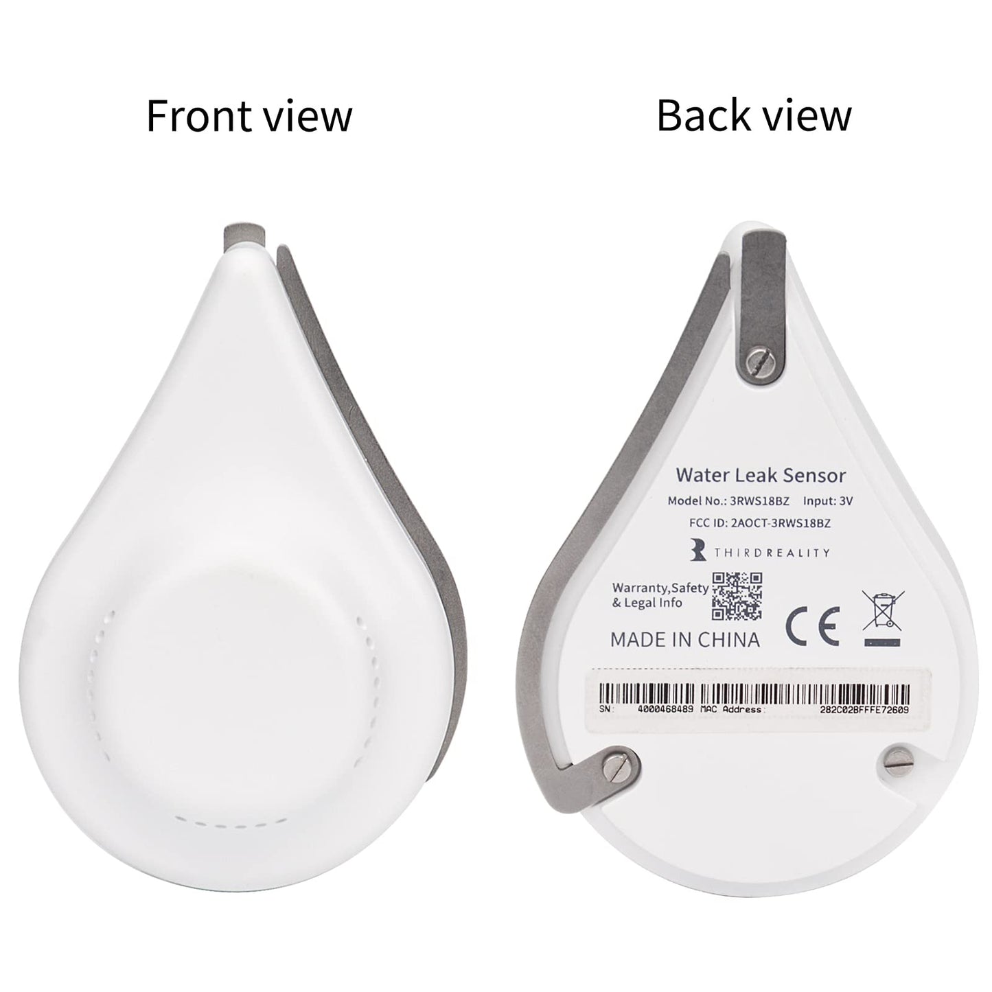 THIRDREALITY Zigbee Water Leak Sensor with Dripping Detection 4 Pack, 120 dB Alarm, App Notifications Enabled When Compatible with Home Assistant and Compatible Zigbee HUB, Batteries Included