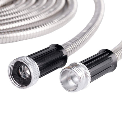 Beaulife Metal Garden Hose 100 ft Flexible No Kink Lightweight RV Drinking Water Hose Extension Leader Hose Heavy Duty Outdoor