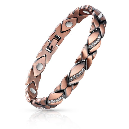 EnerCoppeX Women's Pure Copper Magnetic Bracelet with Magnet, Copper Jewelry Gift(A)