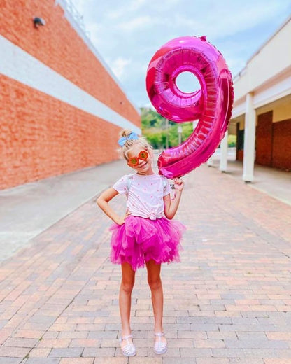 Skiennix 40-Inch Hot Pink Number Balloons - Perfect for 2nd, 12th, 21st Birthday & Celebration Decor