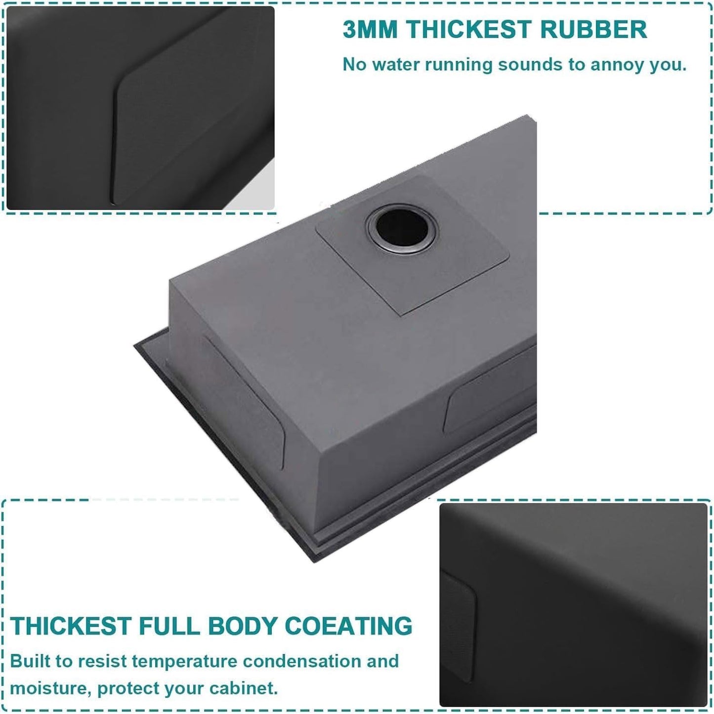 UFaucet 33x22 Drop In Kitchen Sinks Black, Gunmetal Black Stainless Steel Workstation 16Guage Topmount Single Bowl 9 Inch Deep Sink for Kitchen with Integrated Accessories and Features