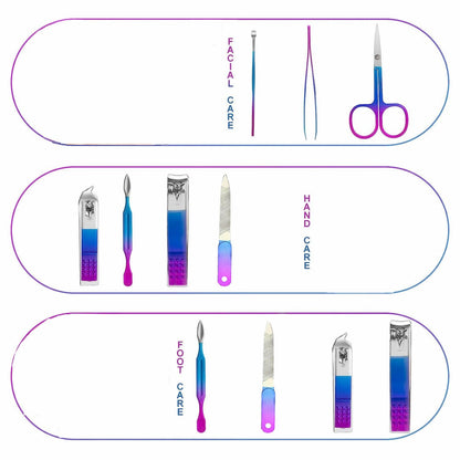 Manicure Set Nail Clipper Set Men Women Nail Clippers Toenail Fingernail Cutters Personal Care Tools Manicure Pedicure Tools with Travel Case Grooming Kit Present for Men Women Family Friends