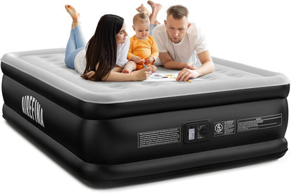 Airefina Queen Air Mattress - 18" Raised Comfort with Built-In Pump & Carrying Bag | 750 lbs Capacity