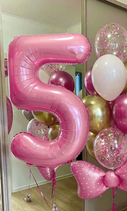 Pearlescent Pink Number 13 Balloons 40 inch, 13 Number Balloons, 13th Birthday Decorations for Girls 13 Year Old Pastel Pink Party Supplies