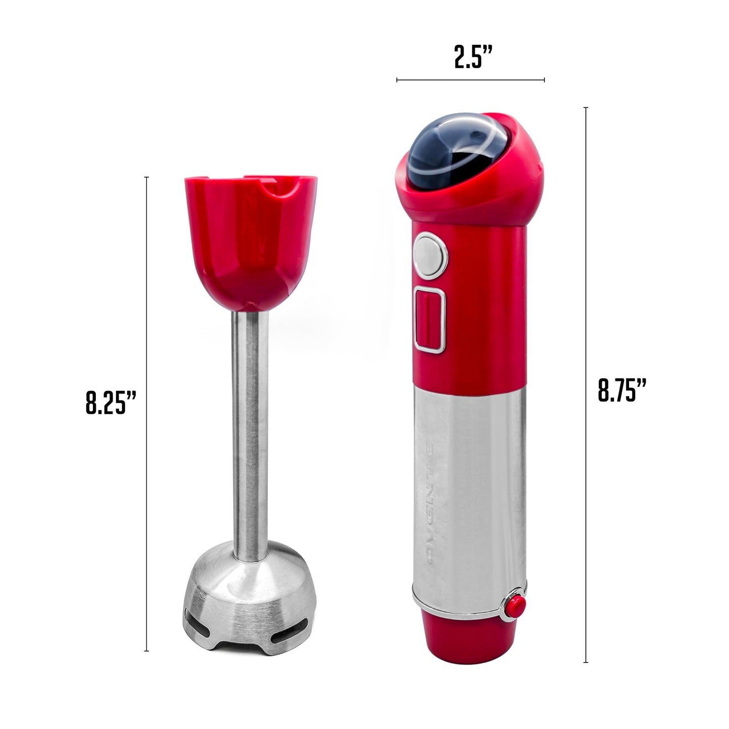 OVENTE Immersion Hand Blender, 300W Electric Handheld Portable Stick Mixer with 2 Mixing Speed and Stainless Steel Blades for Effortless Blending Smoothies, Shakes, Puree or Baby Food, Red HS560R