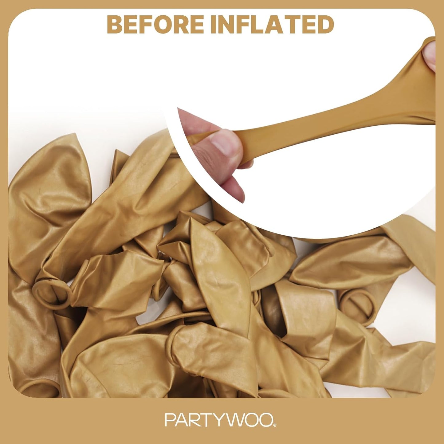 PartyWoo Metallic Gold Balloons - 128-Piece Chrome Gold Balloon Arch Kit for Celebrations | 18", 12", 10", 5" Sizes