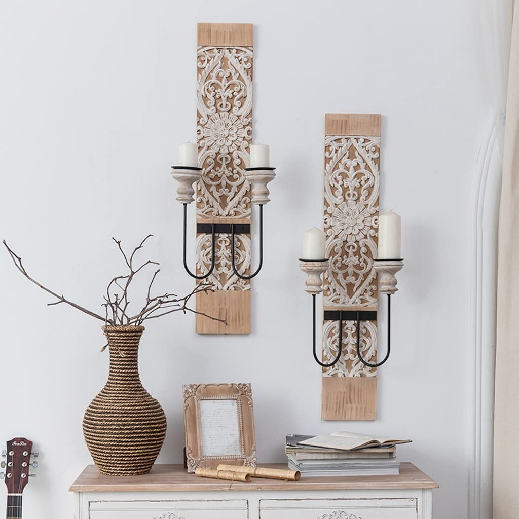 WAOCEO Candlestick Holders Hanging Candlestick Ornaments Retro Nordic Romantic Homestay Wall Candle Holder Photo Photography Background Decorations Candle Holders