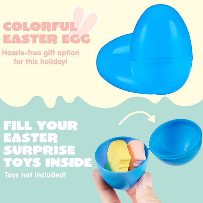 JOYIN 3.15" Easter Eggs, Fillable Plastic Eggs Empty Colorful Bright Eggshells with Hinge for Easter Hunt, Filling Treats, Party Favor, Basket Stuffers, Classroom Prize Supplies, 50 PCS