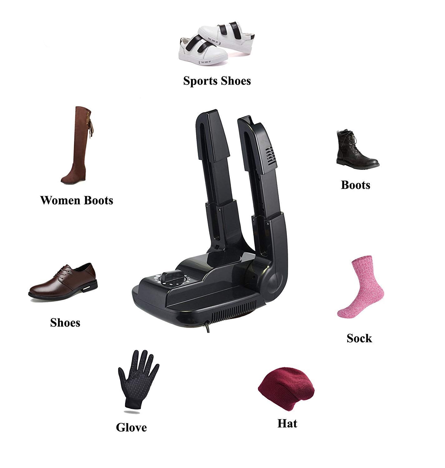 AIWOTOWOW Portable Electric Shoes Boots Dryer Warmer Adjustable Foldable Rack