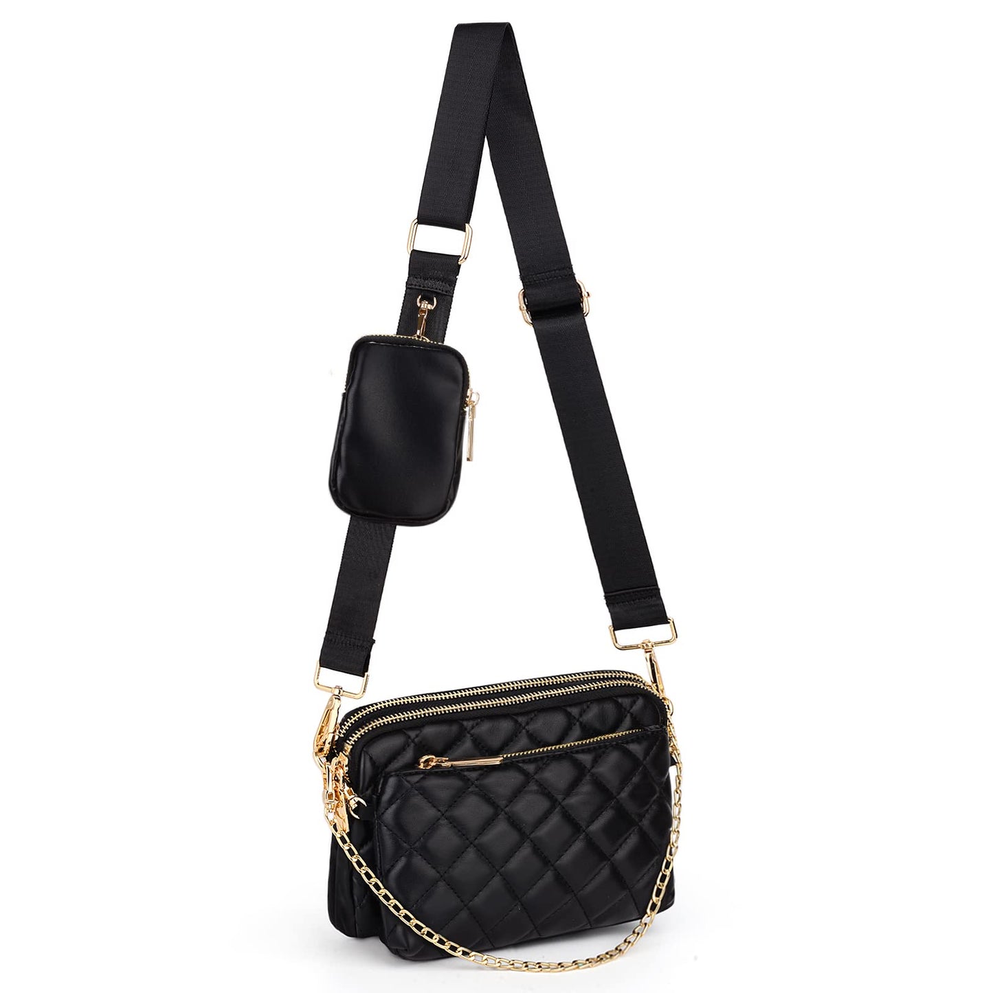 UTO Small Crossbody Bags for Women 3 in 1 Trendy Belt Purse Fashion Designer Mini Cute Sling Fanny Chest Pack