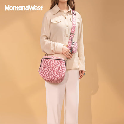 Montana West Large Crossbody Bags for Women Bum Bag Sling Purse with Adjustable Strap