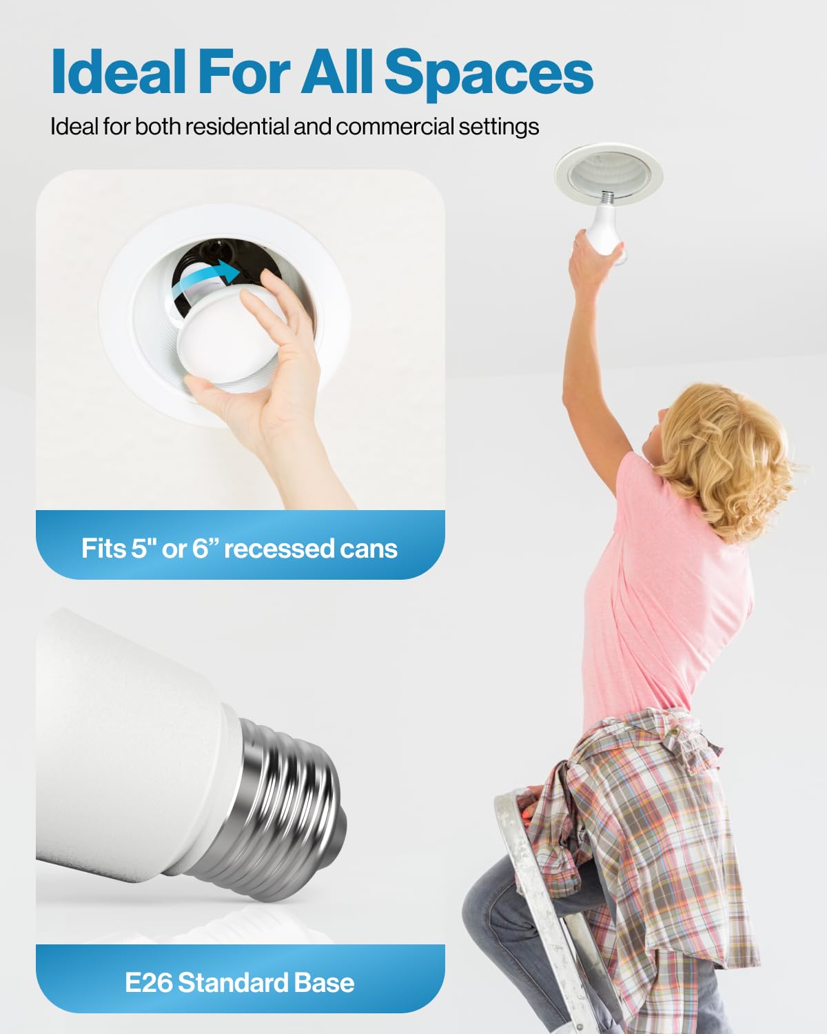 Sunco 12 Pack BR30 Light Bulbs LED, Recessed Can Light Bulbs, Indoor Flood Bulb, 850 LM, 11W (65W Equivalent), 3000K Warm White, Dimmable, E26 Base, for Home, Kitchen, Bedroom UL.