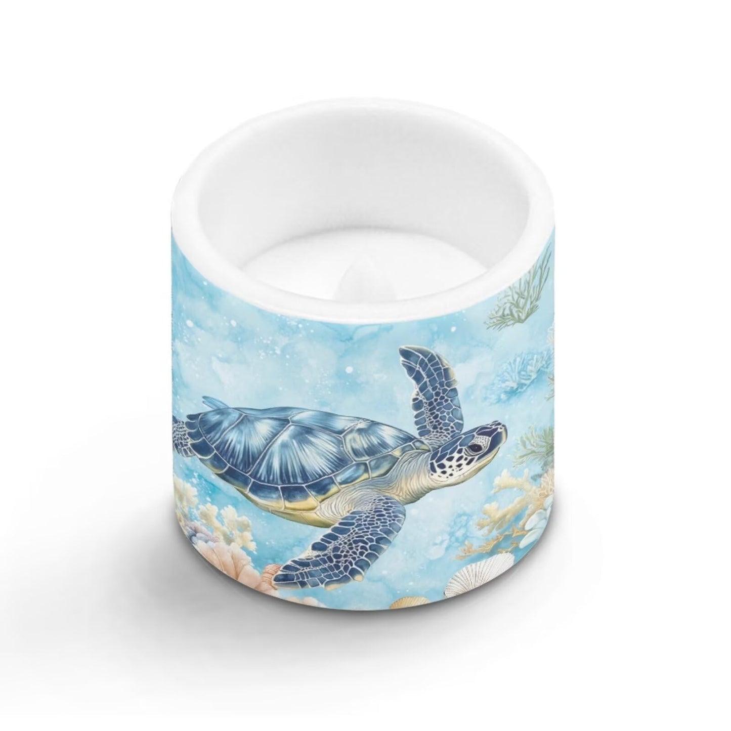 Merkmak Set of 4 Flameless Candles Sea Turtle Battery Operated LED Candles with Timer Remote Control Tea Lights for Home Decorations