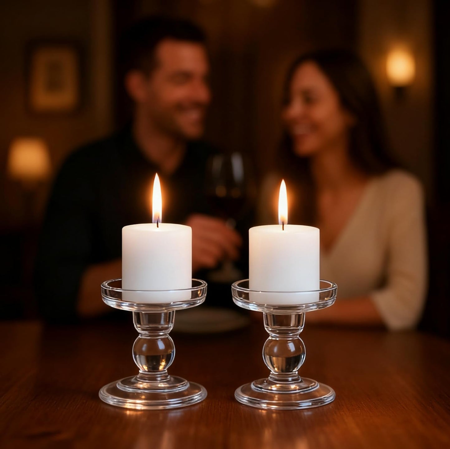 OYATON Glass Candle Holders for Pillar Candle, Unity Candle Holder Set of 3 for Wedding Ceremony Set, Candlestick Holder for Table or Home Decoration