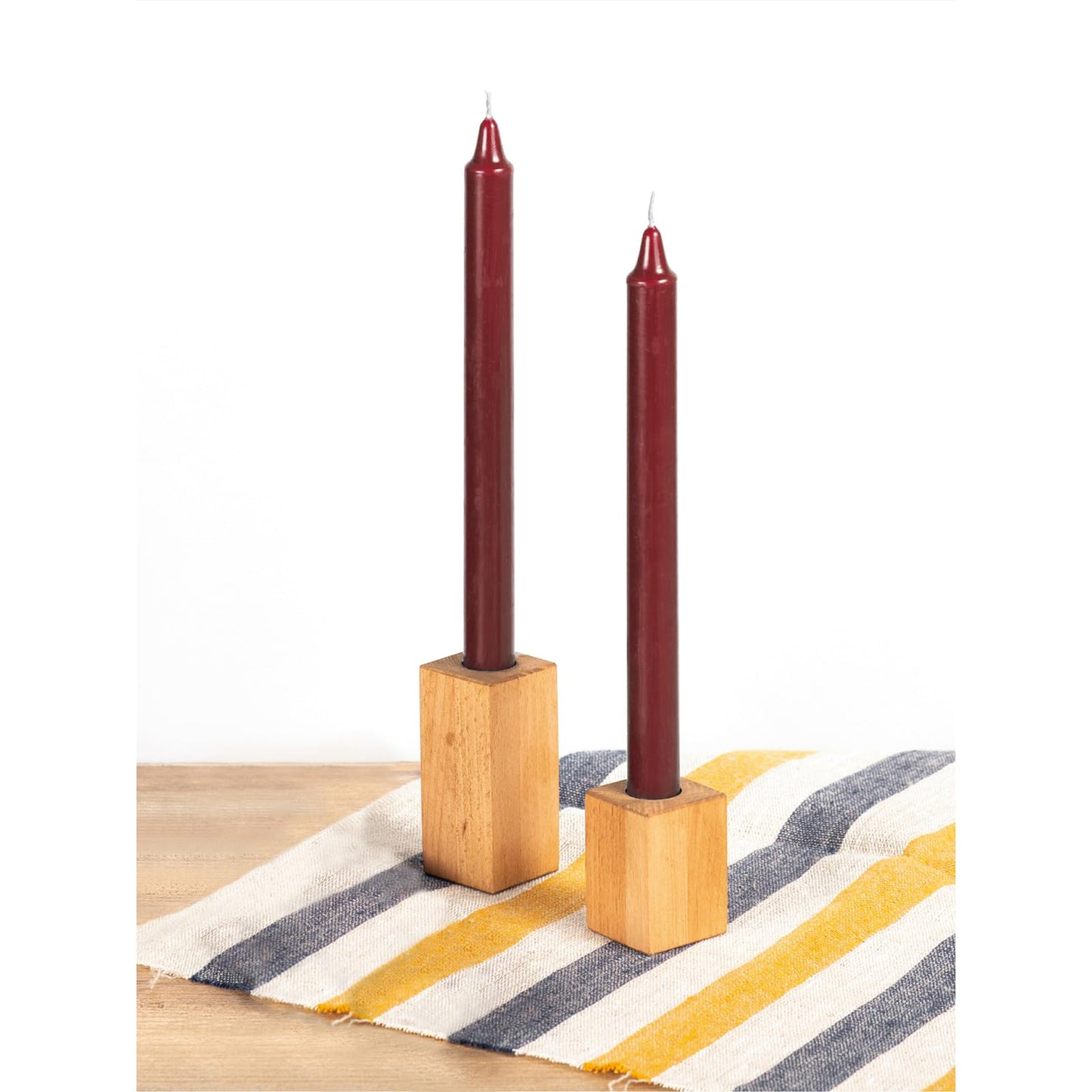 CANDWAX Bordeaux Taper Candles Pack of 4 - Slow Burning Dripless Unscented Straight Candles 12 inch - Ideal for Dinner Table - Smokeless Long Candlesticks