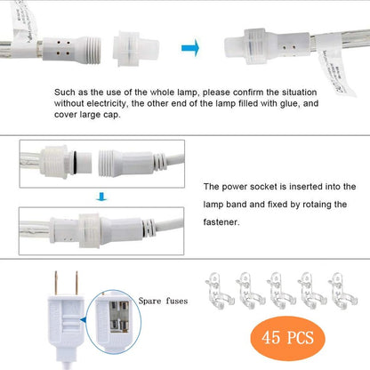 150ft LED Rope Lights Outdoor, 1080 LED Connectable and Flexible Tube Lights with 8 Modes, Waterproof LED Rope Lighting for Garden, Patio, Bedroom, Party, Pool, Indoor Outdoor Decoration (White)