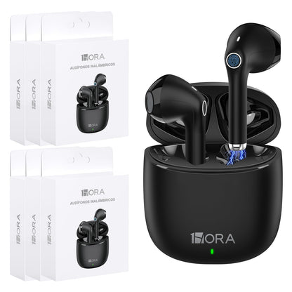 1 Hora 6 Packs Wireless Earbuds Bluetooth 5.3, Sports Headphones Deep Bass in-Ear Earphones, Premium Sound with Charging Case, Compatible with iPhone, Android Smartphone, Tablet, Laptop