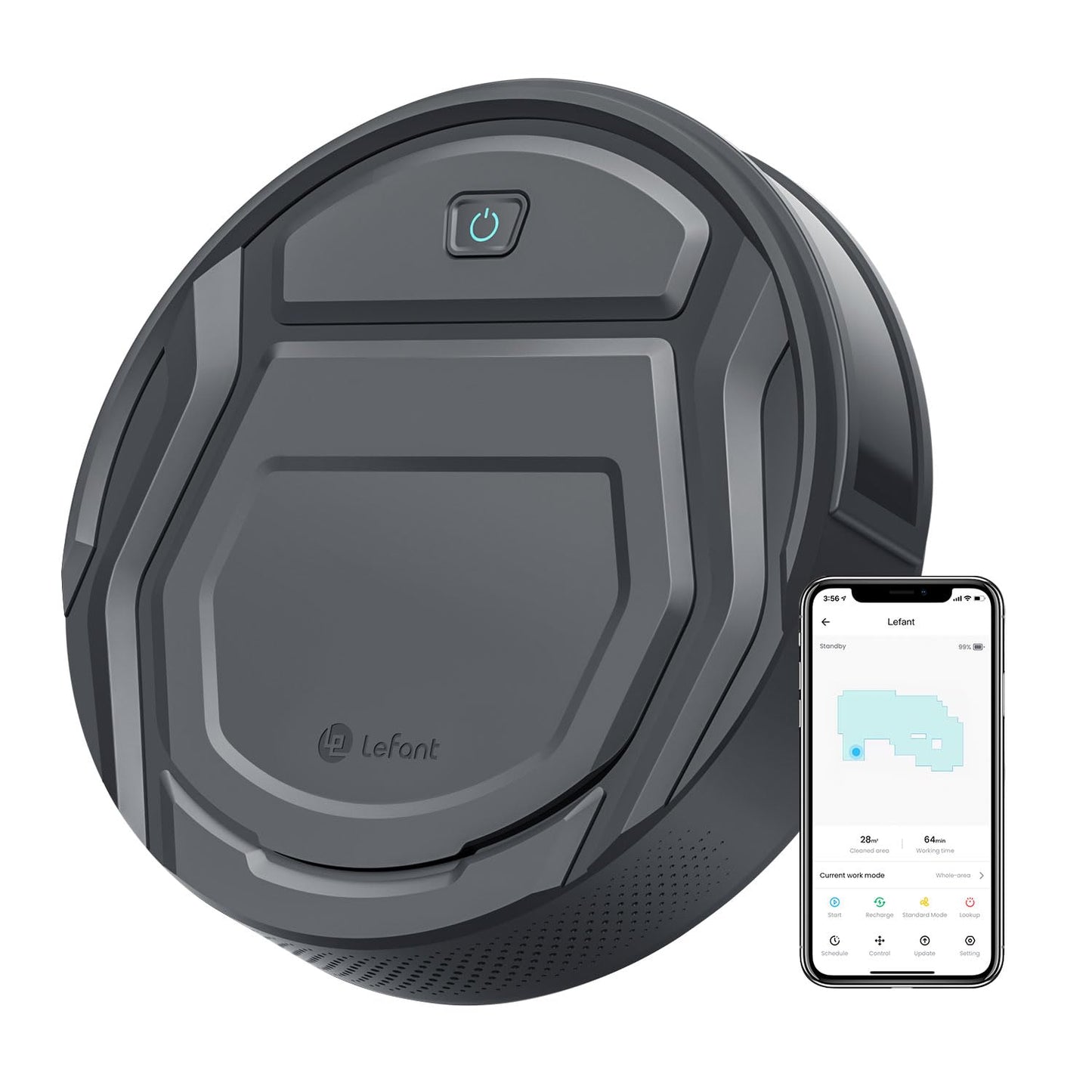 Lefant Robot Vacuum M210 Pro, Super Slim, Powerful Suction with No Tangling Port,Quiet,120 Min Runtime, Self-Charging Robotic Vacuum Cleaner, Ideal for Pet Hair, Hard Floor,App & Voice Control