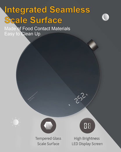 HOTO Smart Food Scale, Kitchen Scale, Food Scales Digital Weight Grams and Oz, Coffee Scale, Kitchen Scale with 0.1g High Precise Sensor, Measures in 4 Units (g/ml/oz/lb: oz)，Batteries Not Included