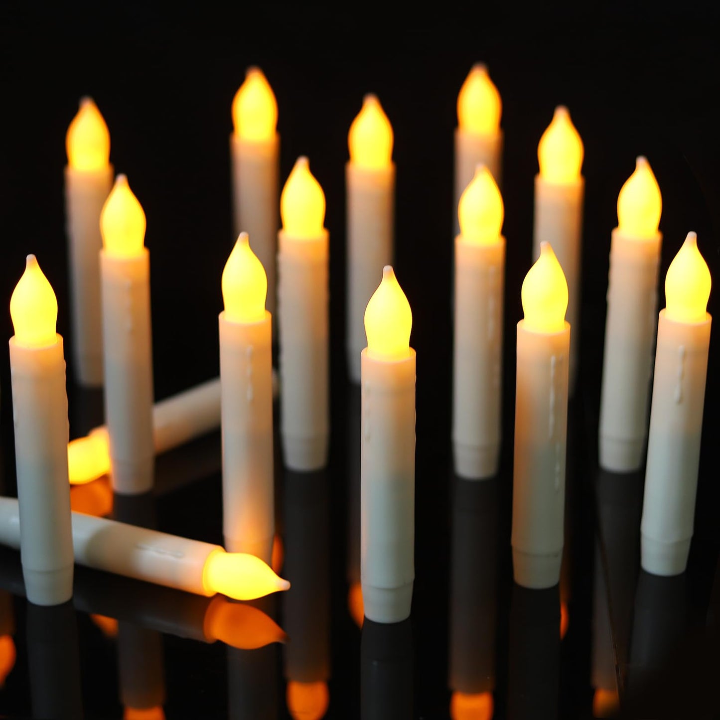 MUMCHASI Flameless Candles Battery Operated Candlesticks Flickering Led Candles Electric Flameless Taper Candlesticks Church Wedding Party Kids Home Decor H: 6 inches 12 Packs No Remote