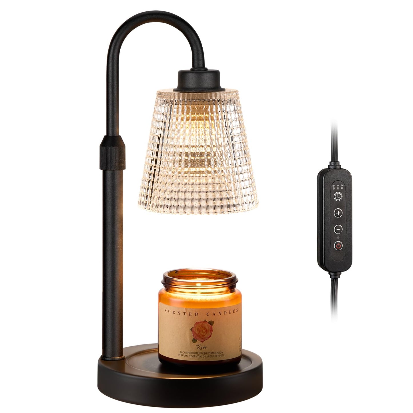 Innqoo Candle Warmer Lamp with Timer, Dimmable Candle Warmer for Jar Candles, Height Adjustable Wax Melts Warmer, Birthday Gifts for Women Mom, House Warming Gifts New Home Decor