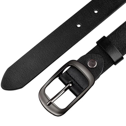 West Leathers [2 Pack Women's Belts Genuine Leather Belts, Fashion Cowhide Waist Belt with Pin Buckle for Jeans Pants and dresses Black&Brown
