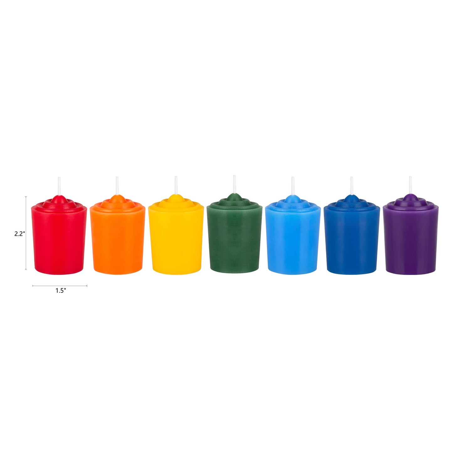 Mega Candles 7 pcs Unscented Chakra Votive Candles, Hand Poured Premium Wax Candle 15 Hours 1.5 Inch x 2.25 Inch, 100% Cotton Wick, Positive Healing Energy, Meditation, Relaxation, Reiki, Yoga