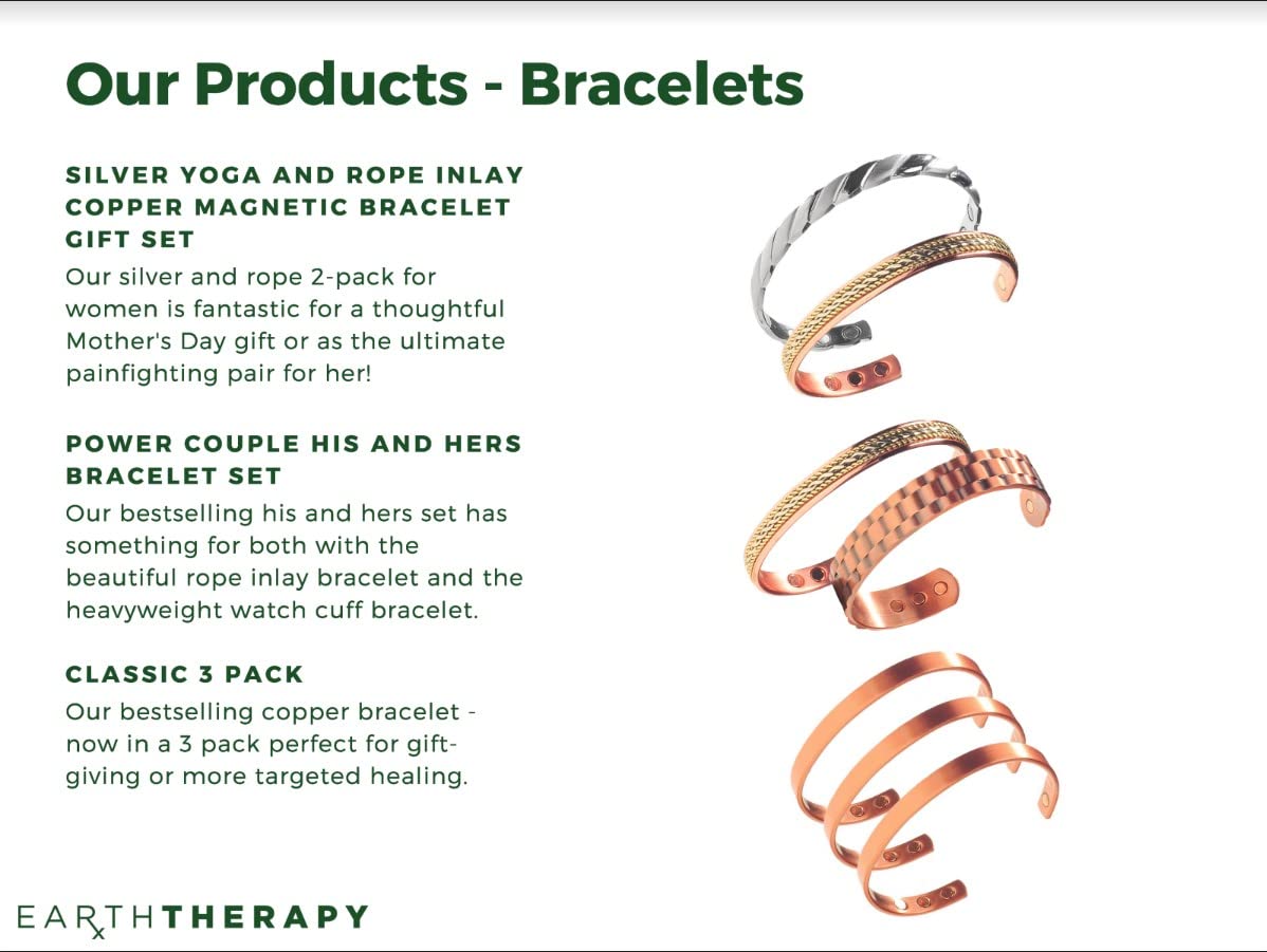 Earth Therapy Women's Iron Flower Magnetic Bracelet - Adjustable Sport Band with Ultra Strength Magnets