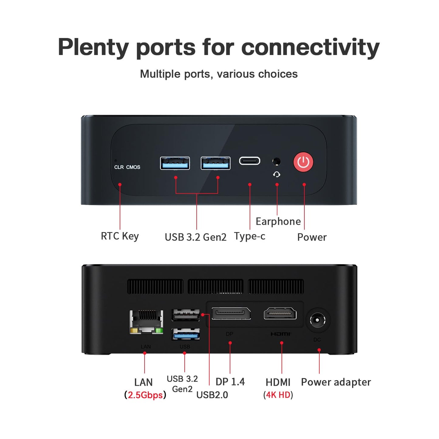 Beelink Mini PC, SER5 AMD Ryzen 5 5500U(7nm, 6C/12T) up to 4.0GHz, Mini Gaming Computer 16GB DDR4 RAM 500GB NVME SSD, Micro PC 4K@60Hz Dual Display, Mini Computer WiFi6/BT5.2/HTPC/W-11 Pro